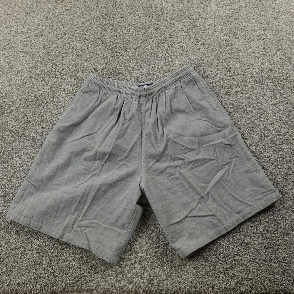 VTG Polo Ralph Lauren Shorts Mens 29 Gray Corduroy Pleated Stretch Preppy Sweats